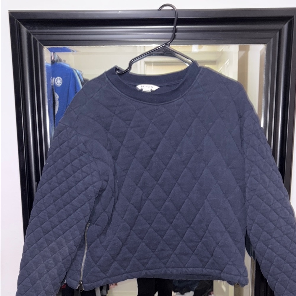 Athleta Navy Quilted Sweatshirt